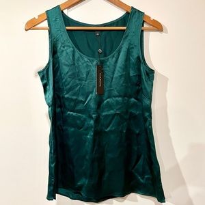 100% Silk Emerald Green Talbots Tank NWT